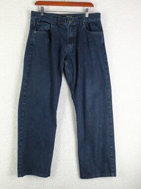 Armani Collezioni Jeans Mens 32X30 Dark Wash Straight Leg Lightweight Zip Fly